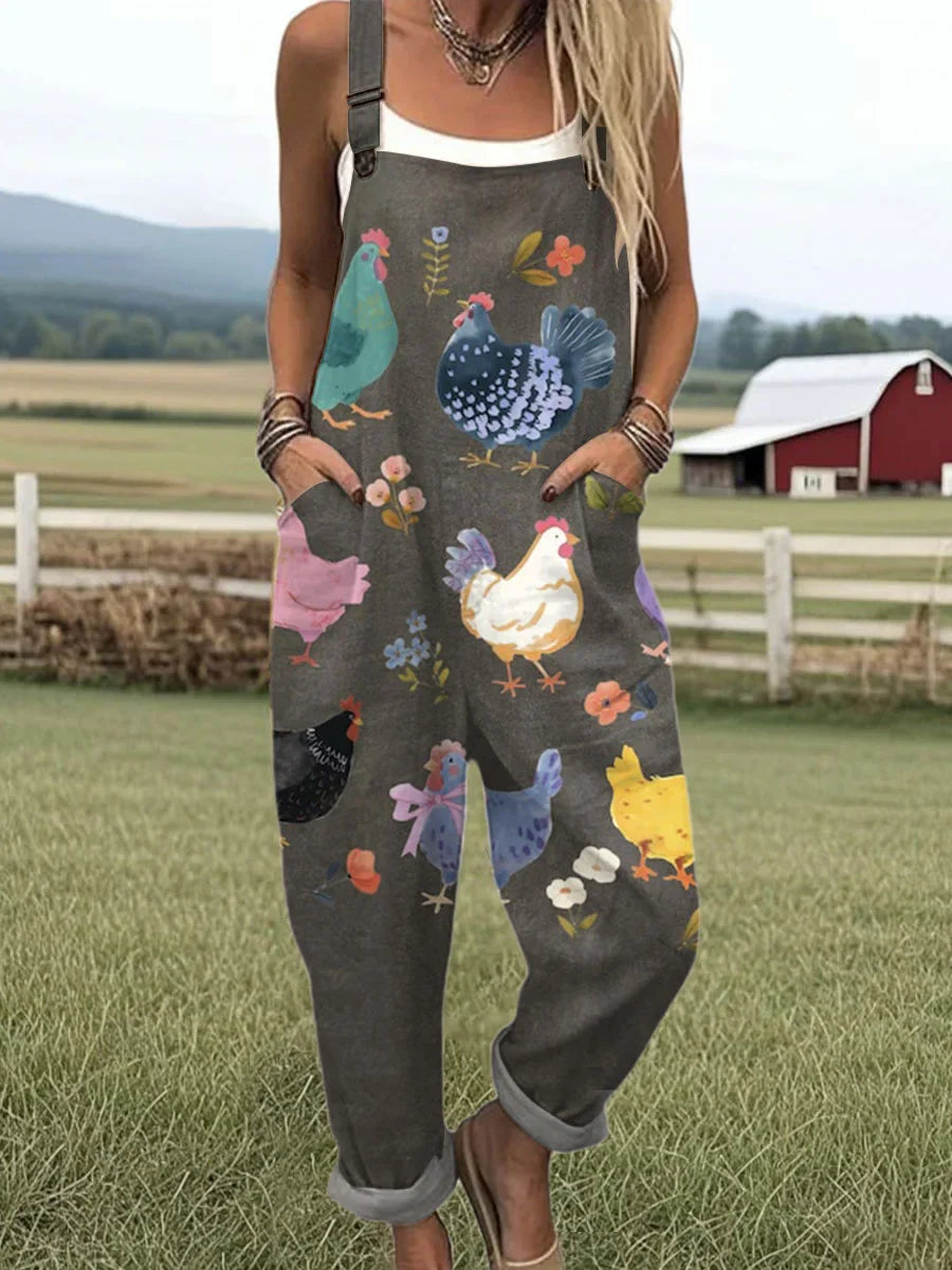 Elowen - Art Printed Wide Leg Jumpsuit