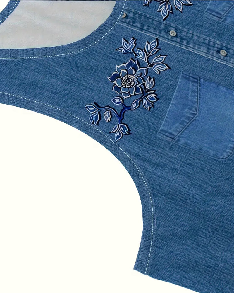 Patricia - Sleeveless Denim-Look Dress