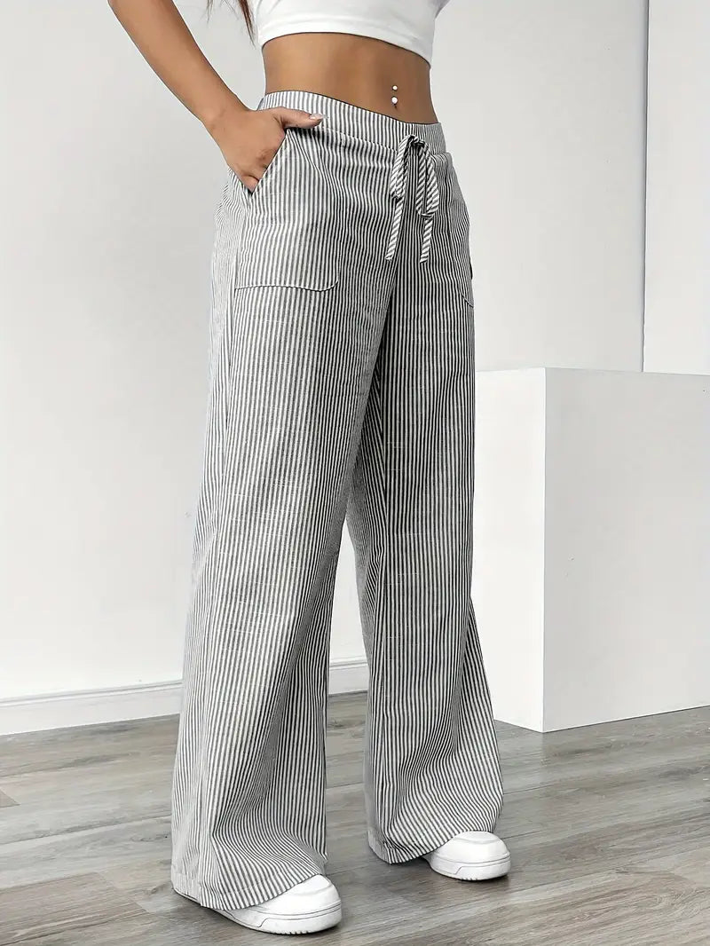 Alina | Elegant Striped Pant With Pockets