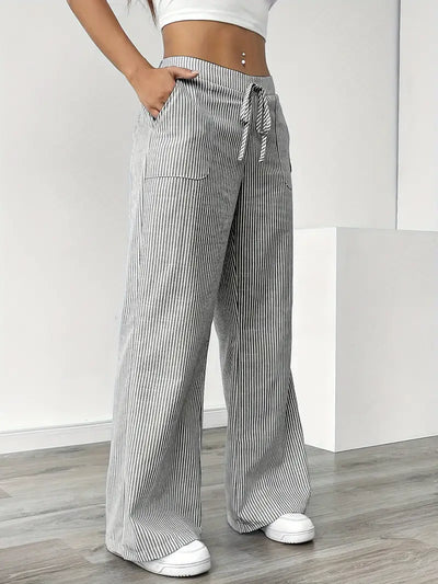 Alina | Elegant Striped Pant With Pockets