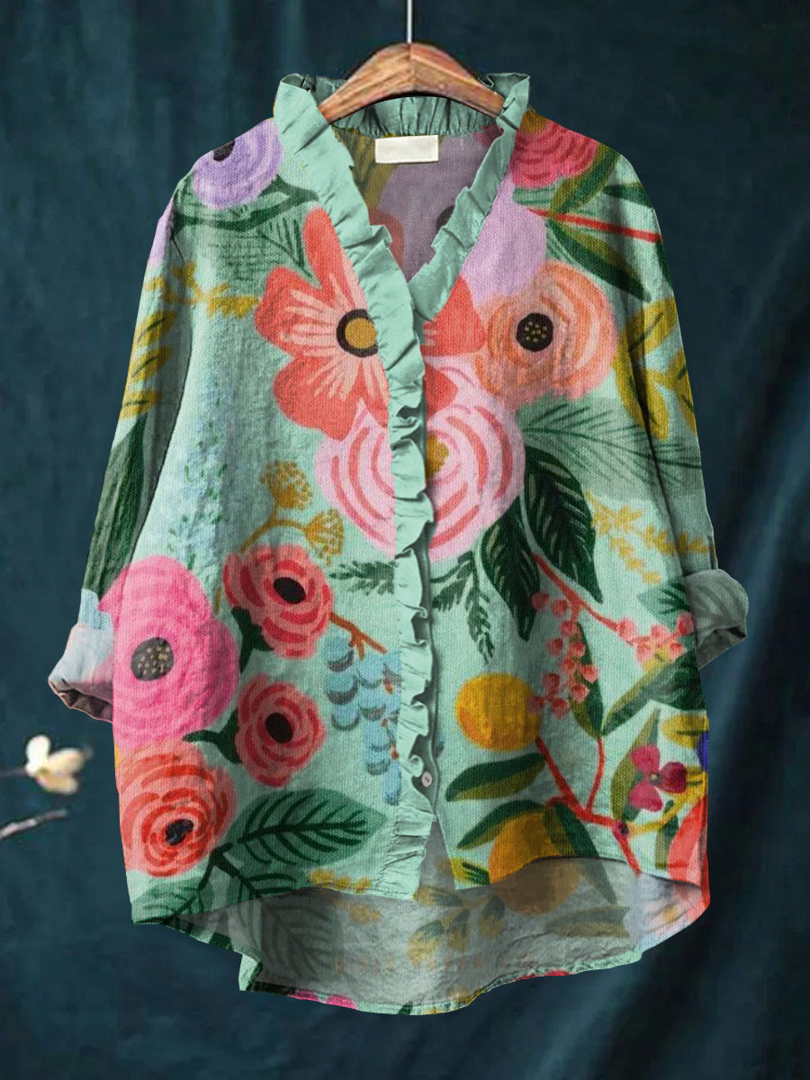 Romilly - Ruffle Collar Boho Blouse