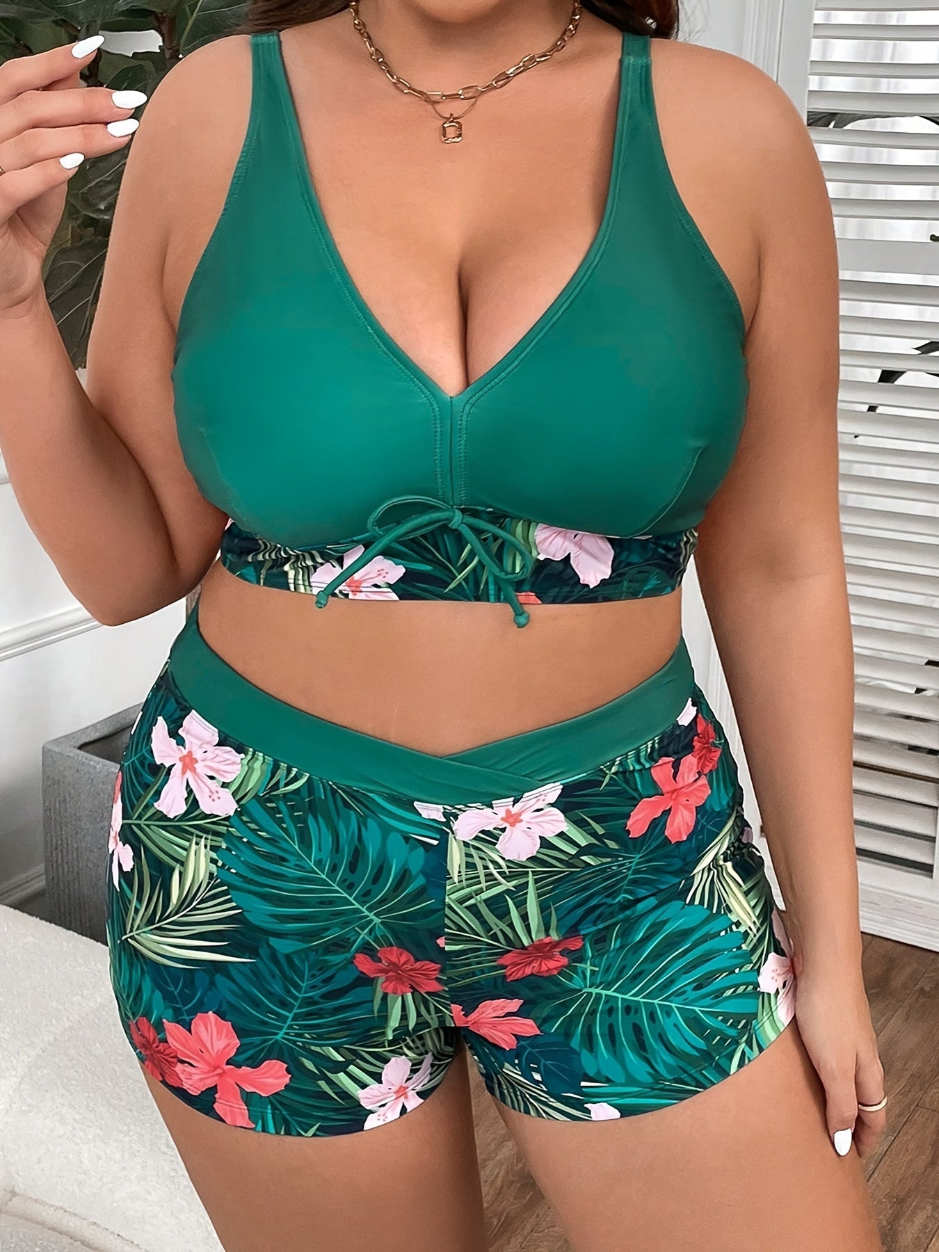 Hailey | Flattering Tropical Print Bikini Set