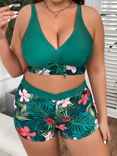Hailey | Flattering Tropical Print Bikini Set