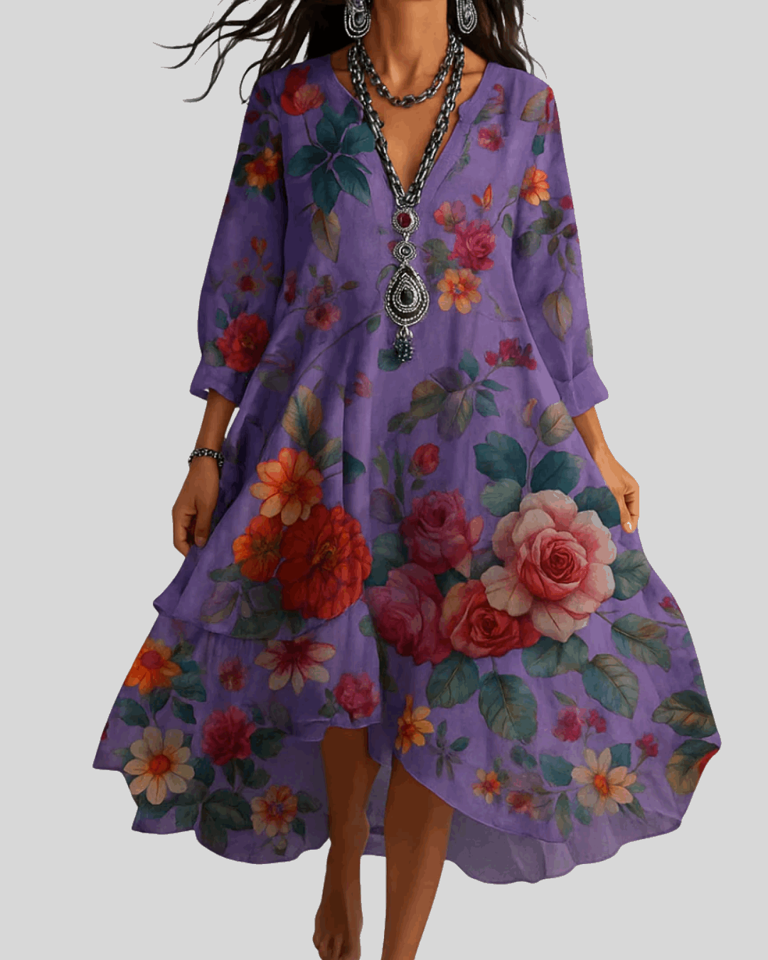Casa | Bohemian and Light Floral Maxi Dress