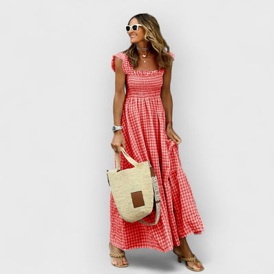 Jaela | Checkered maxi dress