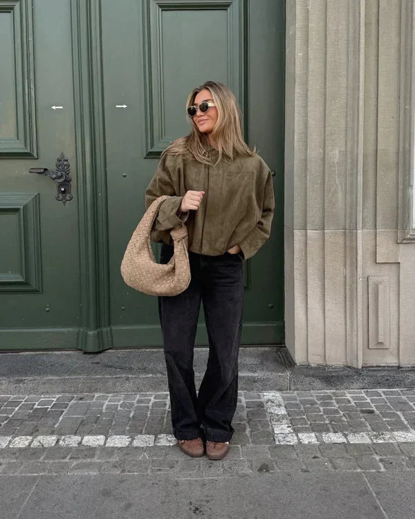 Jane | Faux Suede Bomberjacket