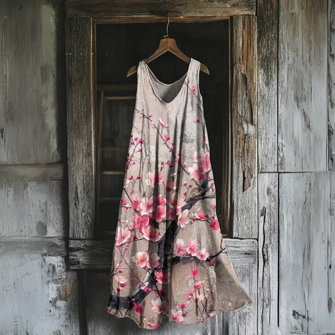 Pink Asian Blossom Tank Dress