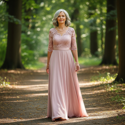 Rosa™ Lace Cascade Midi Gown