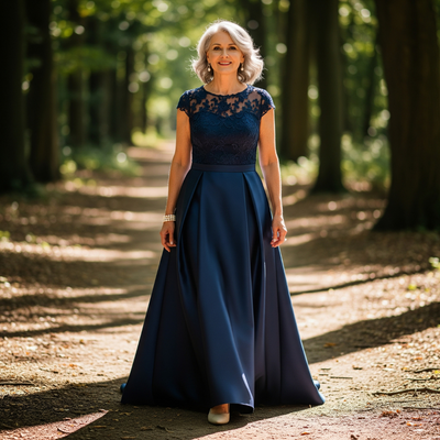 Lenora™ Lace Bodice Evening Gown