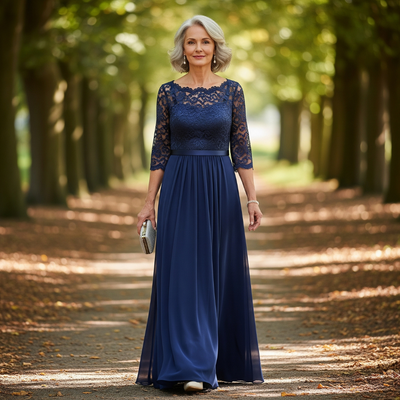 Diana™ Lace & Chiffon Evening Gown