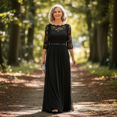 Diana™ Lace & Chiffon Evening Gown