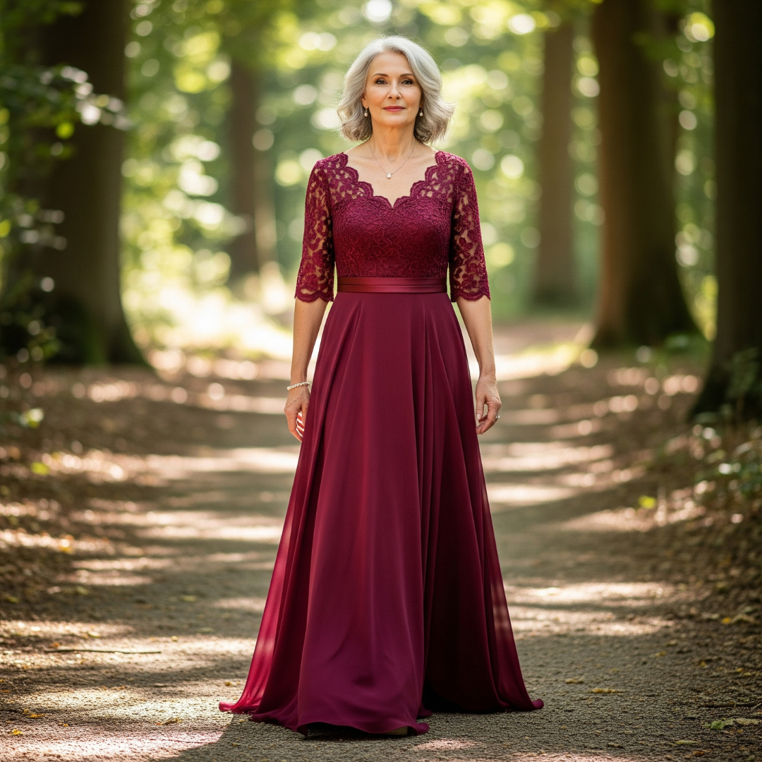 Rosa™ Lace Cascade Midi Gown