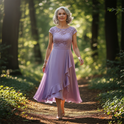 Nadine Graceful Lace Midi Dress