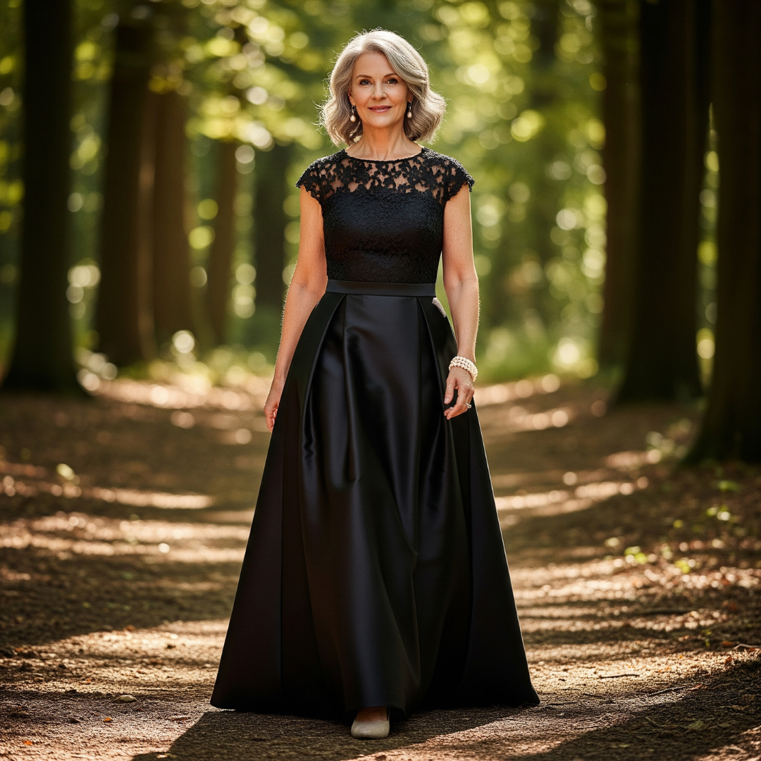 Lenora™ Lace Bodice Evening Gown