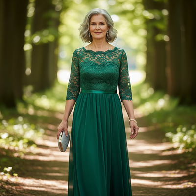 Diana™ Lace & Chiffon Evening Gown