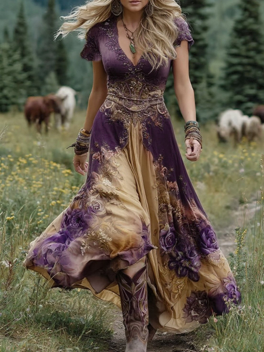 Rachel – Classy Lavender Maxi Dress