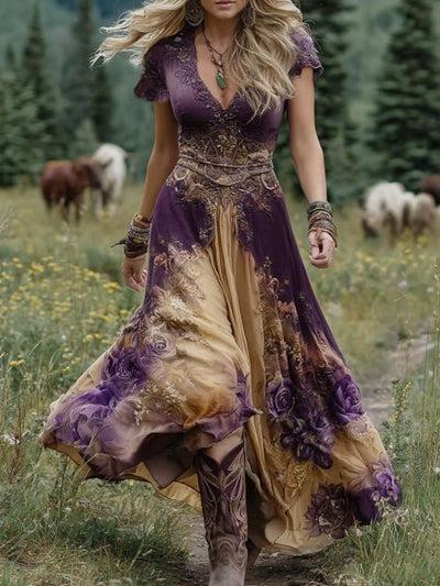 Rachel – Classy Lavender Maxi Dress