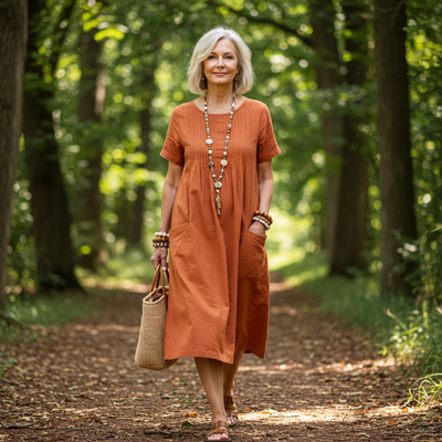 Caroline – Casual Pleated Midi Dress