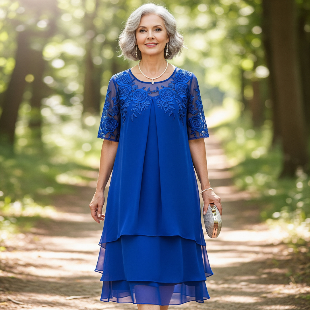 Bernice™ Embroidered Three-Layer Dress