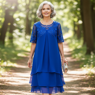 Bernice™ Embroidered Three-Layer Dress