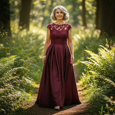 Lenora™ Lace Bodice Evening Gown