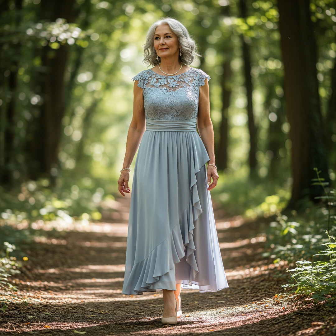 Nadine Graceful Lace Midi Dress