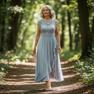 Nadine Graceful Lace Midi Dress