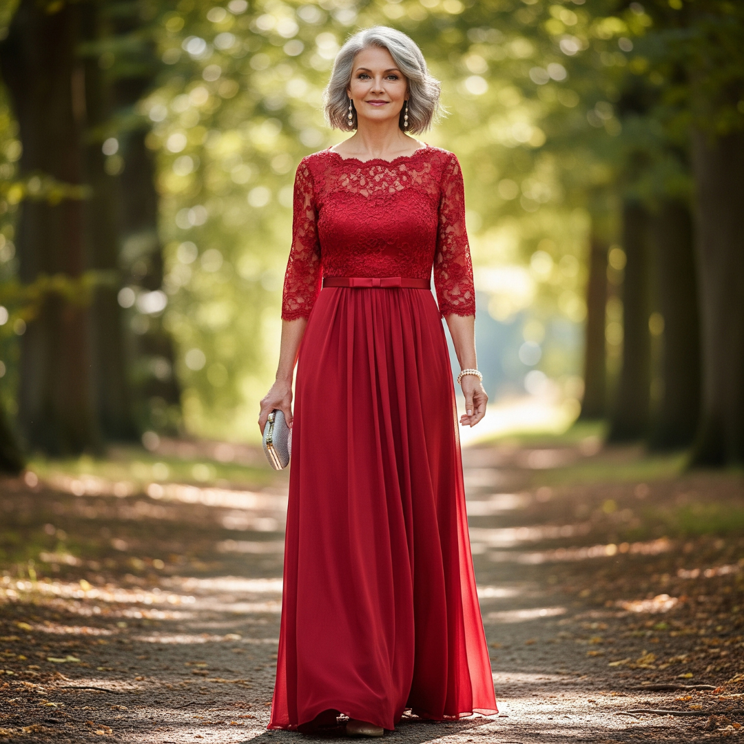 Diana™ Lace & Chiffon Evening Gown