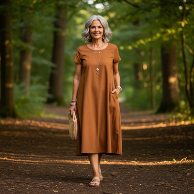 Julia | Elegant Comfortable Style | Cotton Linen Dress