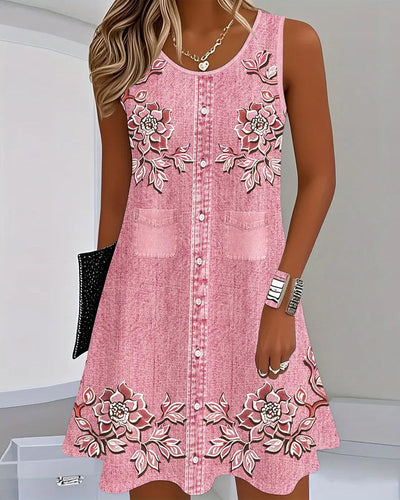 Patricia - Sleeveless Denim-Look Dress