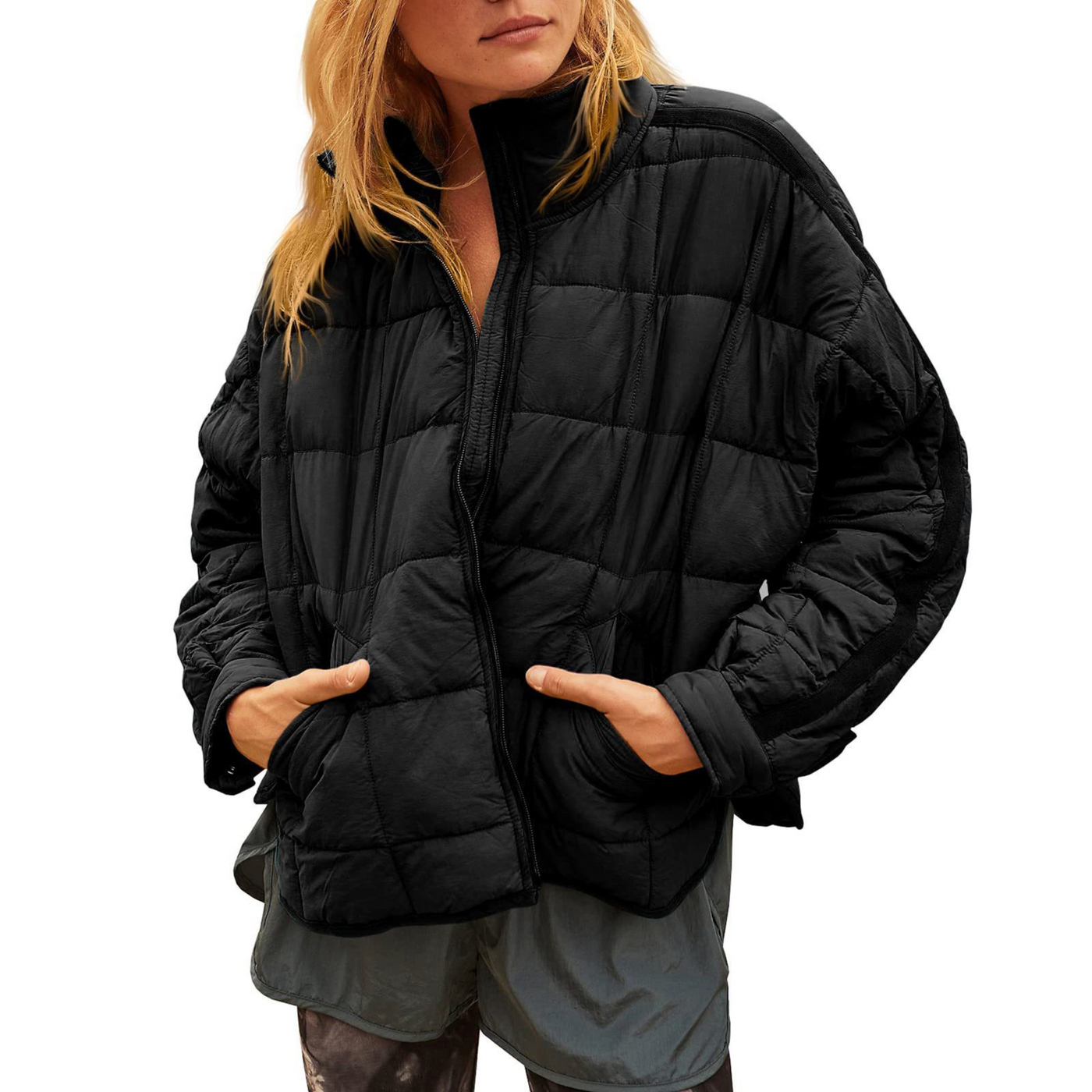 April - Lightweight Compact Zip Puffer Jacket