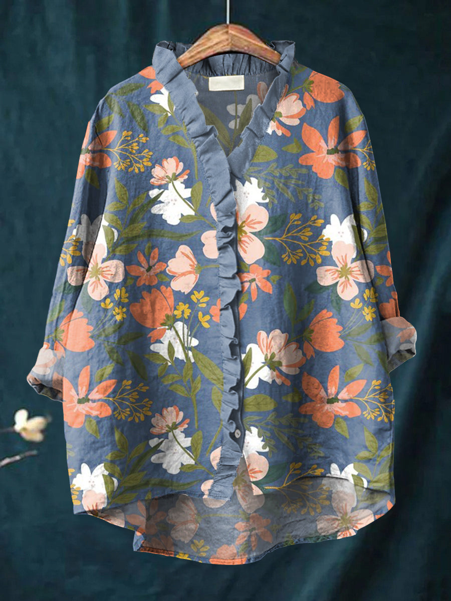 Tahlia - Ruffle Collar Boho Blouse