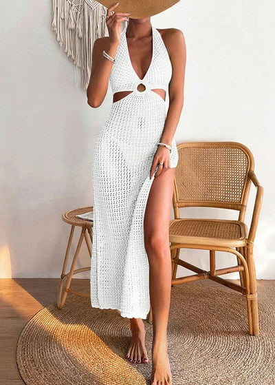 Boholita - Elegant Hollow Out Knitted Swimwear Cover Up Dress