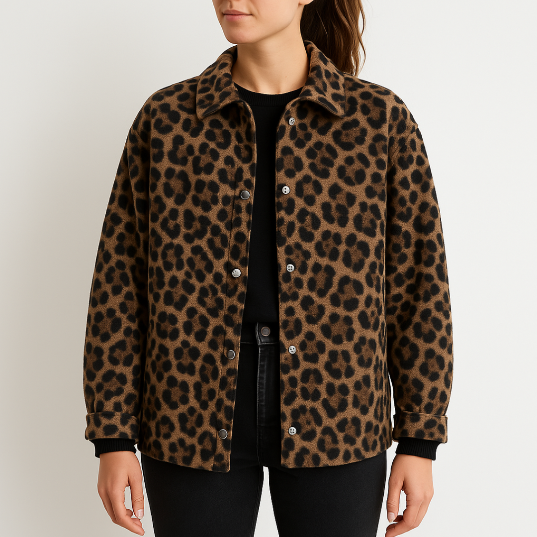 Lorena - Trendy Jacket with Leopard Print