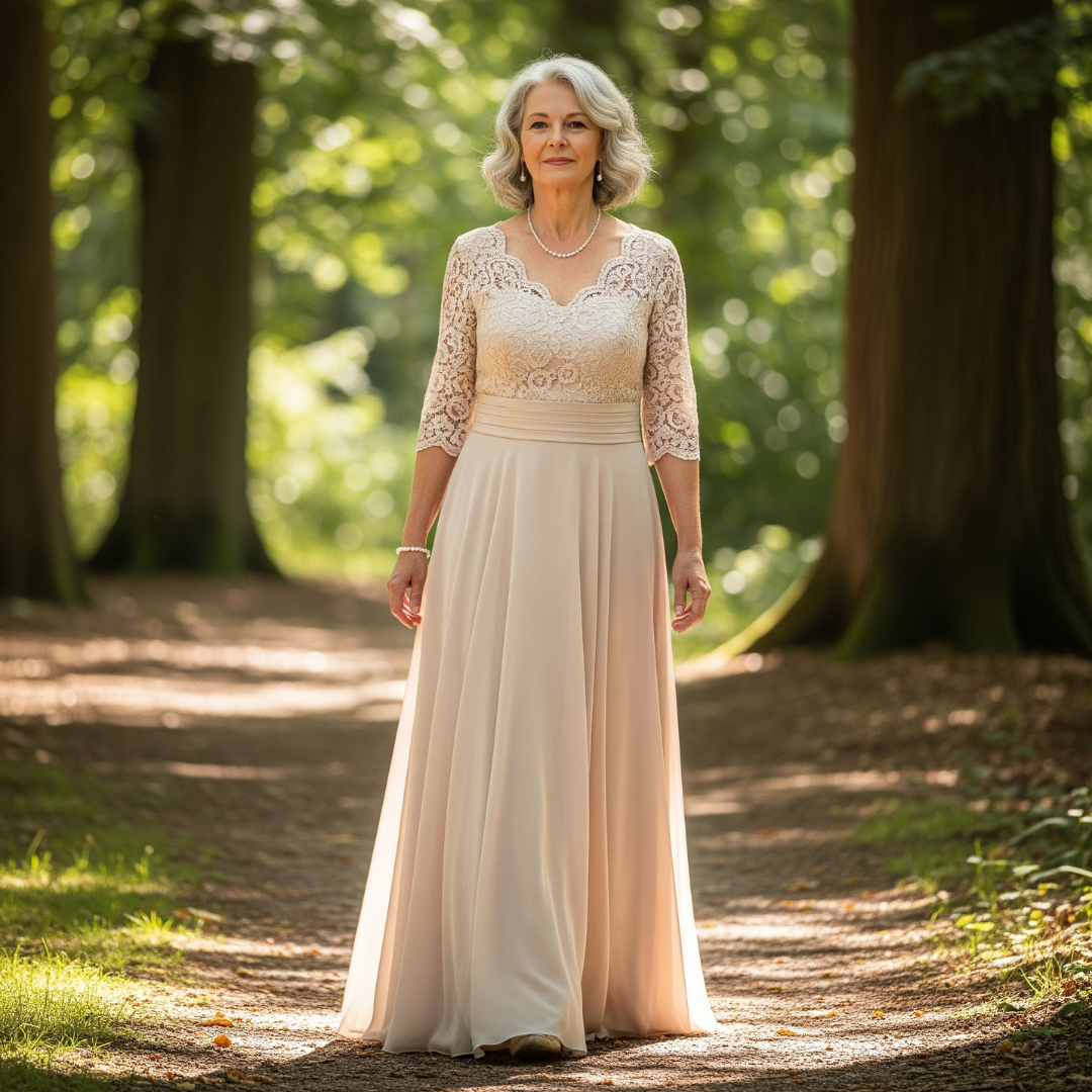 Rosa™ Lace Cascade Midi Gown