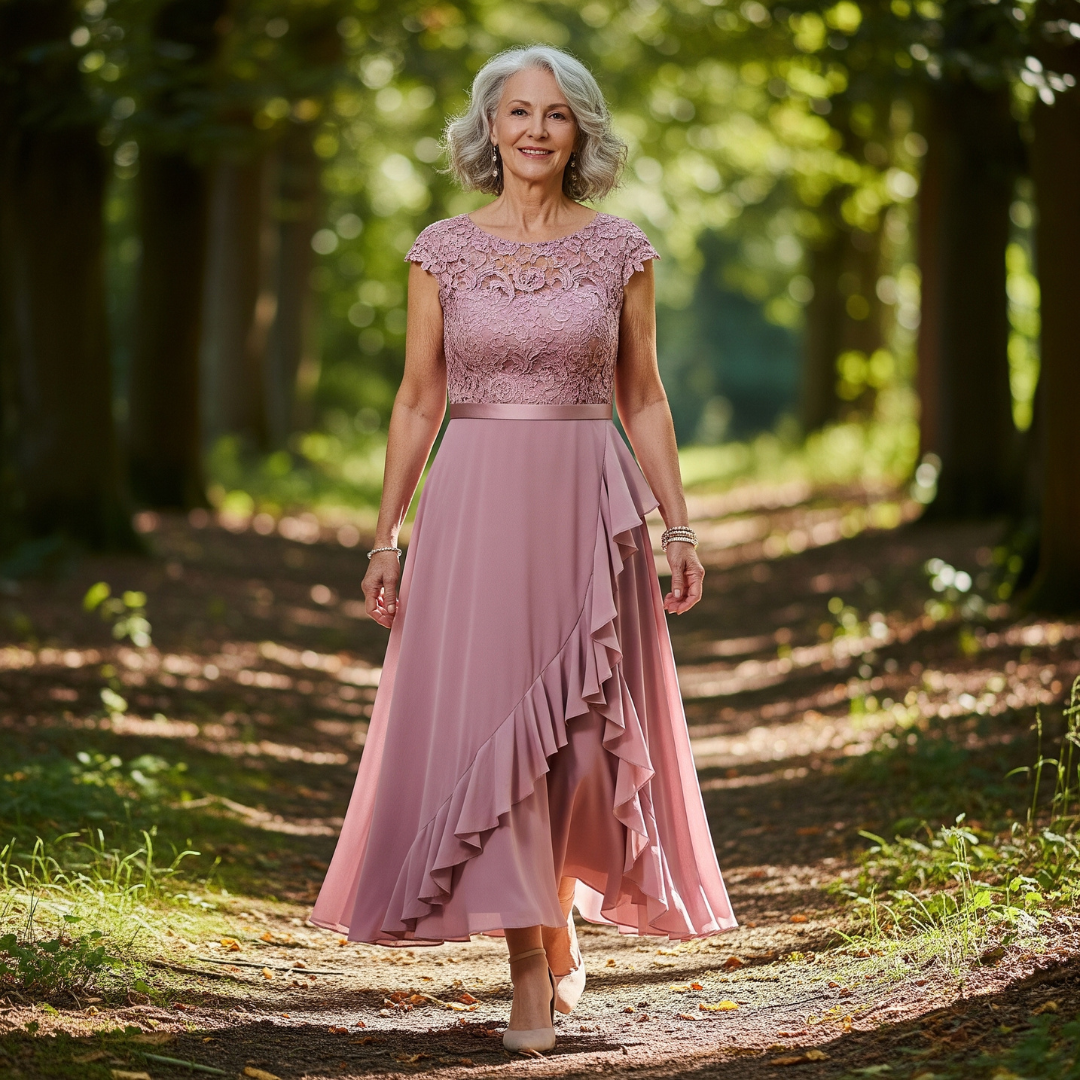 Nadine Graceful Lace Midi Dress