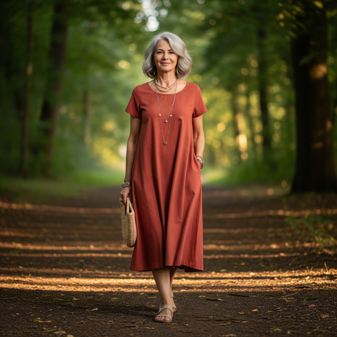 Julia | Elegant Comfortable Style | Cotton Linen Dress