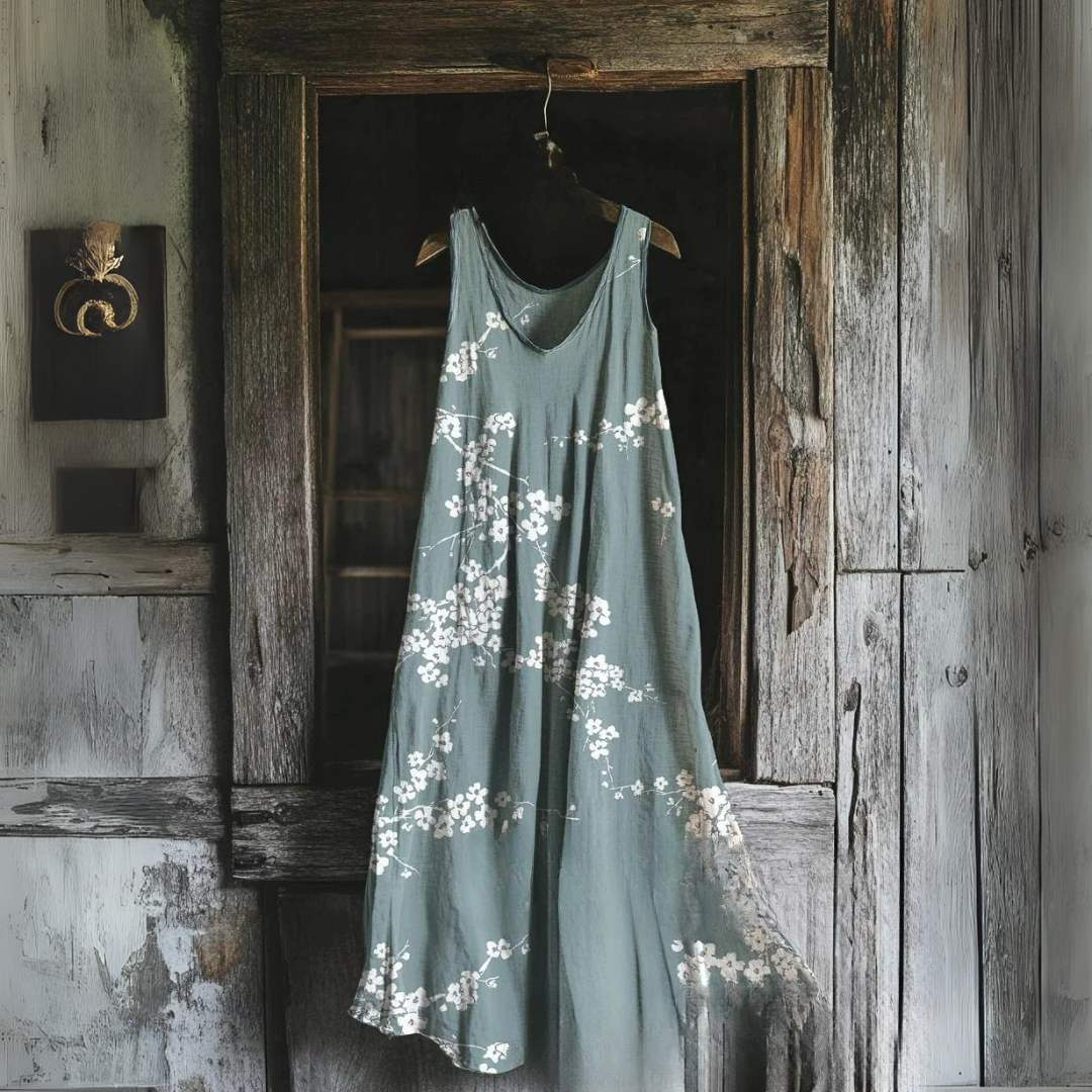 Minimal Flower Design Tank Dress