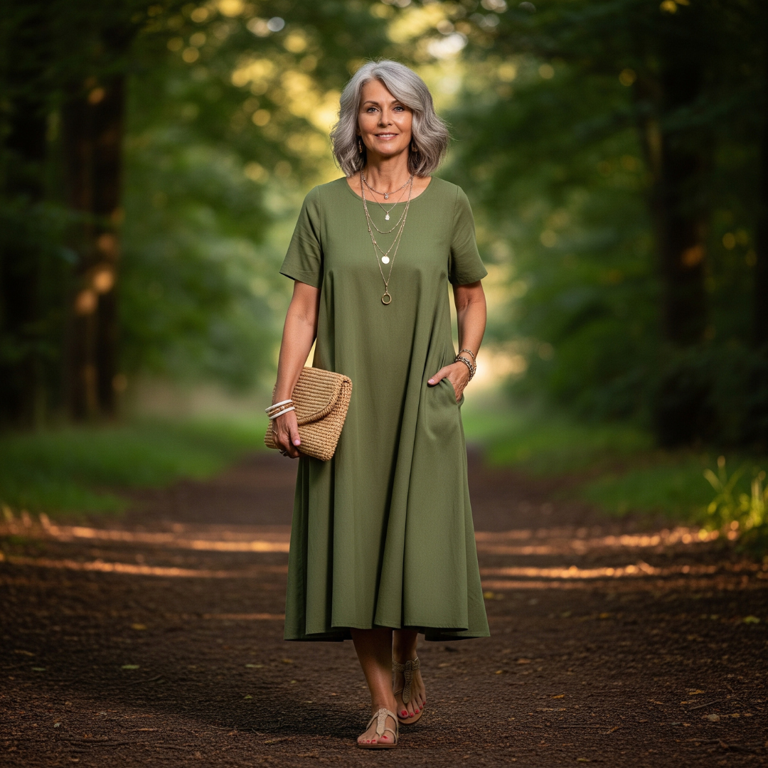 Julia | Elegant Comfortable Style | Cotton Linen Dress