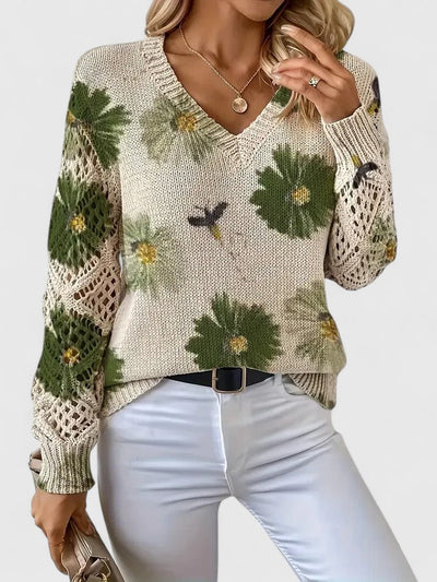 Aurélie | Elegant jumper with floral design
