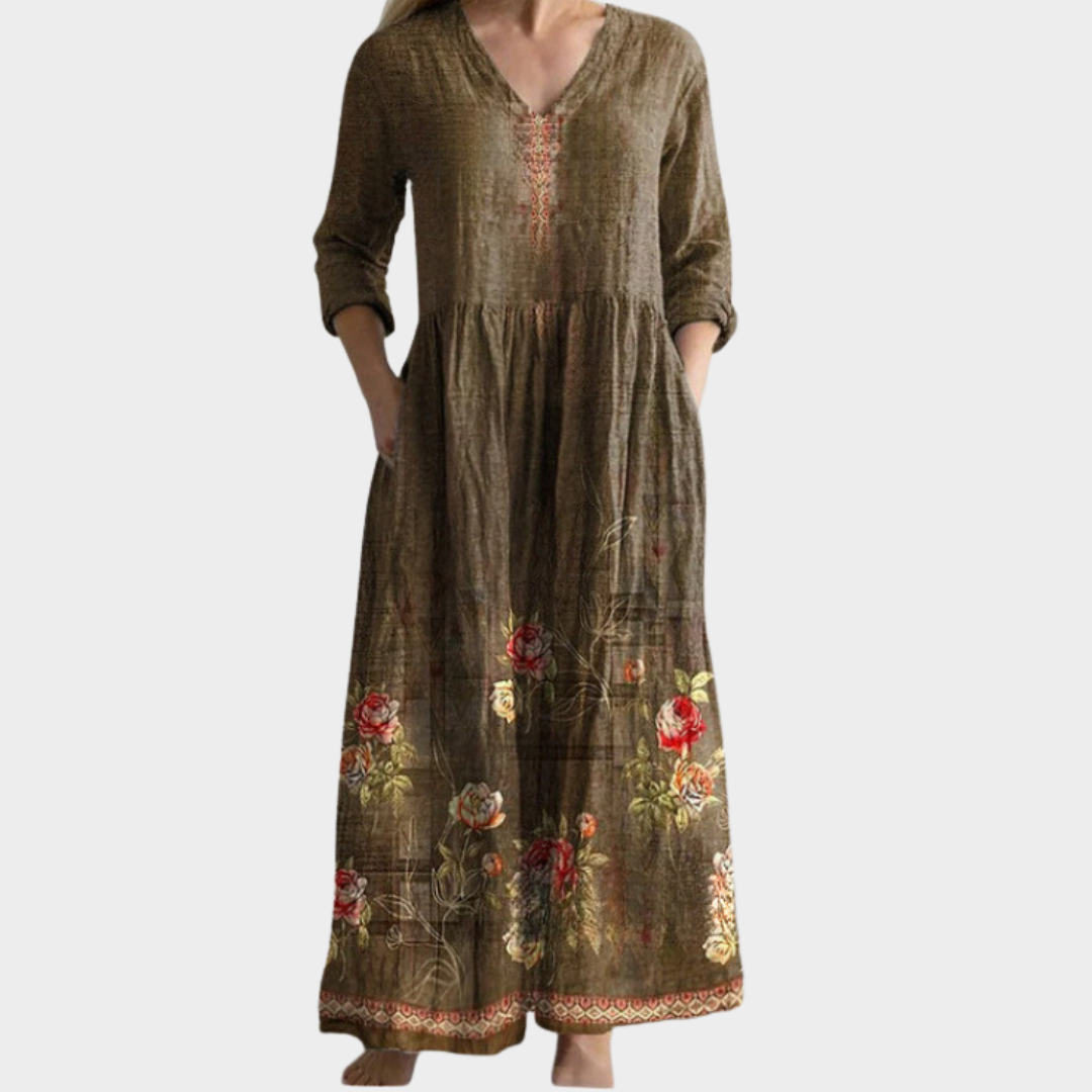 Debra | Comfortable Loose-Fit Floral Dress