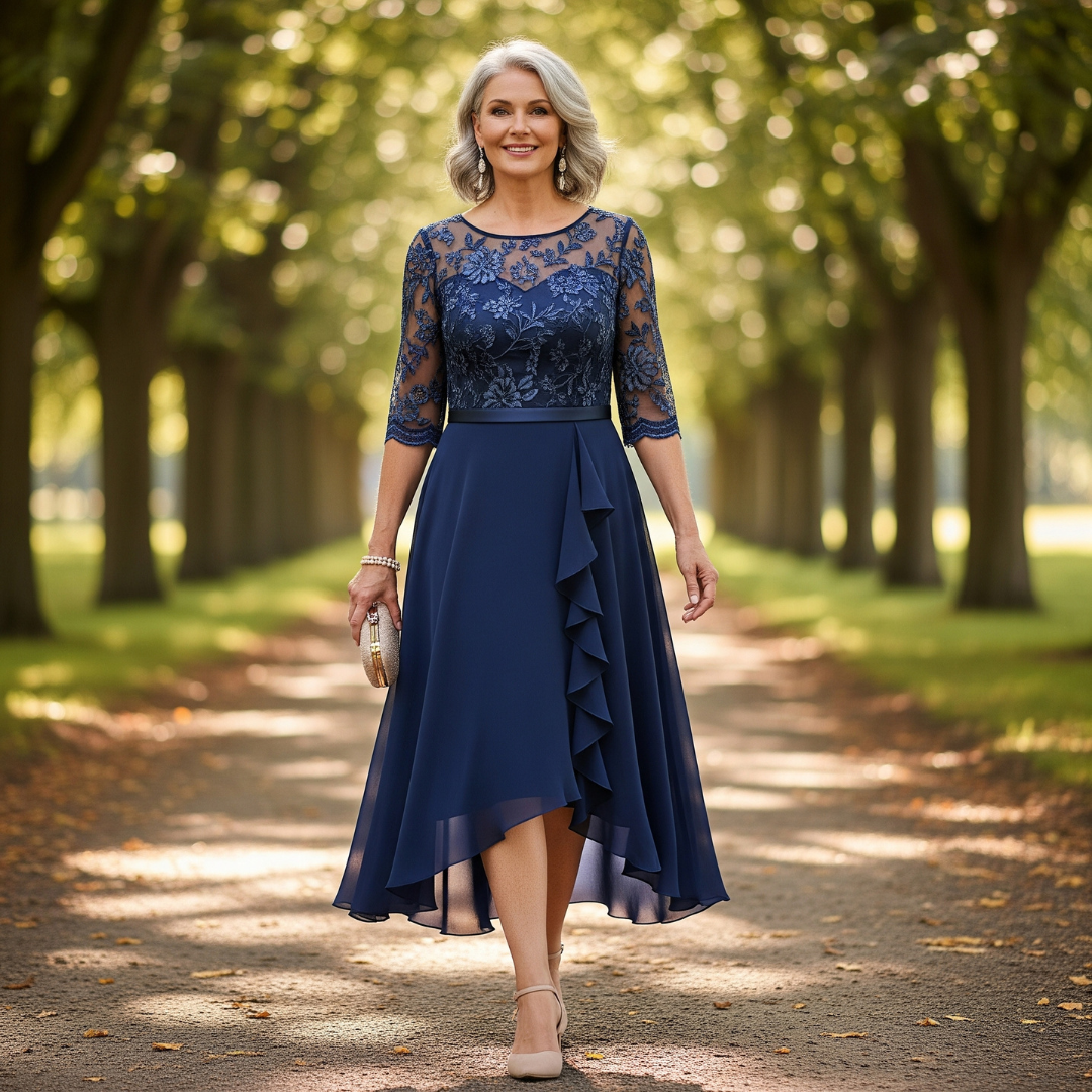 Vivianne™ Elegant Chiffon Midi Dress