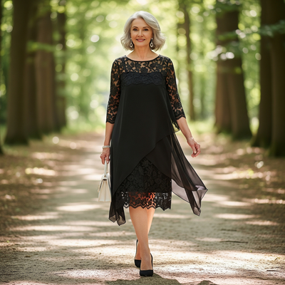 Marianne™ Three-Layer Lace Overlay Dress