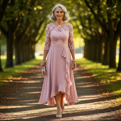 Vivianne™ Elegant Chiffon Midi Dress