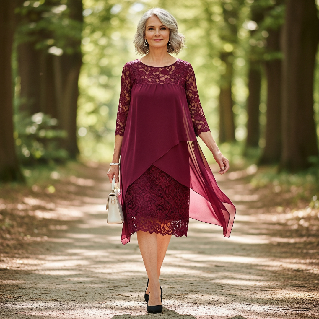 Marianne™ Three-Layer Lace Overlay Dress