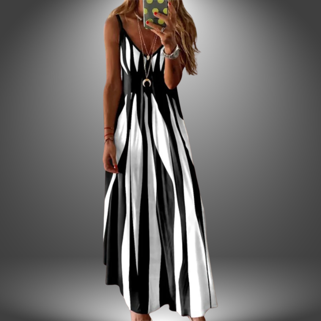 Margit | Striped, Sleeveless Maxi Dress