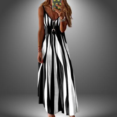 Margit | Striped, Sleeveless Maxi Dress