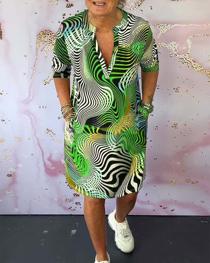 Emmy | Colorful V-neck Dress