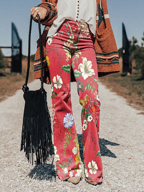 Filandra | Tropical Bloom Flare Pants
