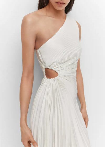 Billy Joan | One-Shoulder Pleated Midi Dress